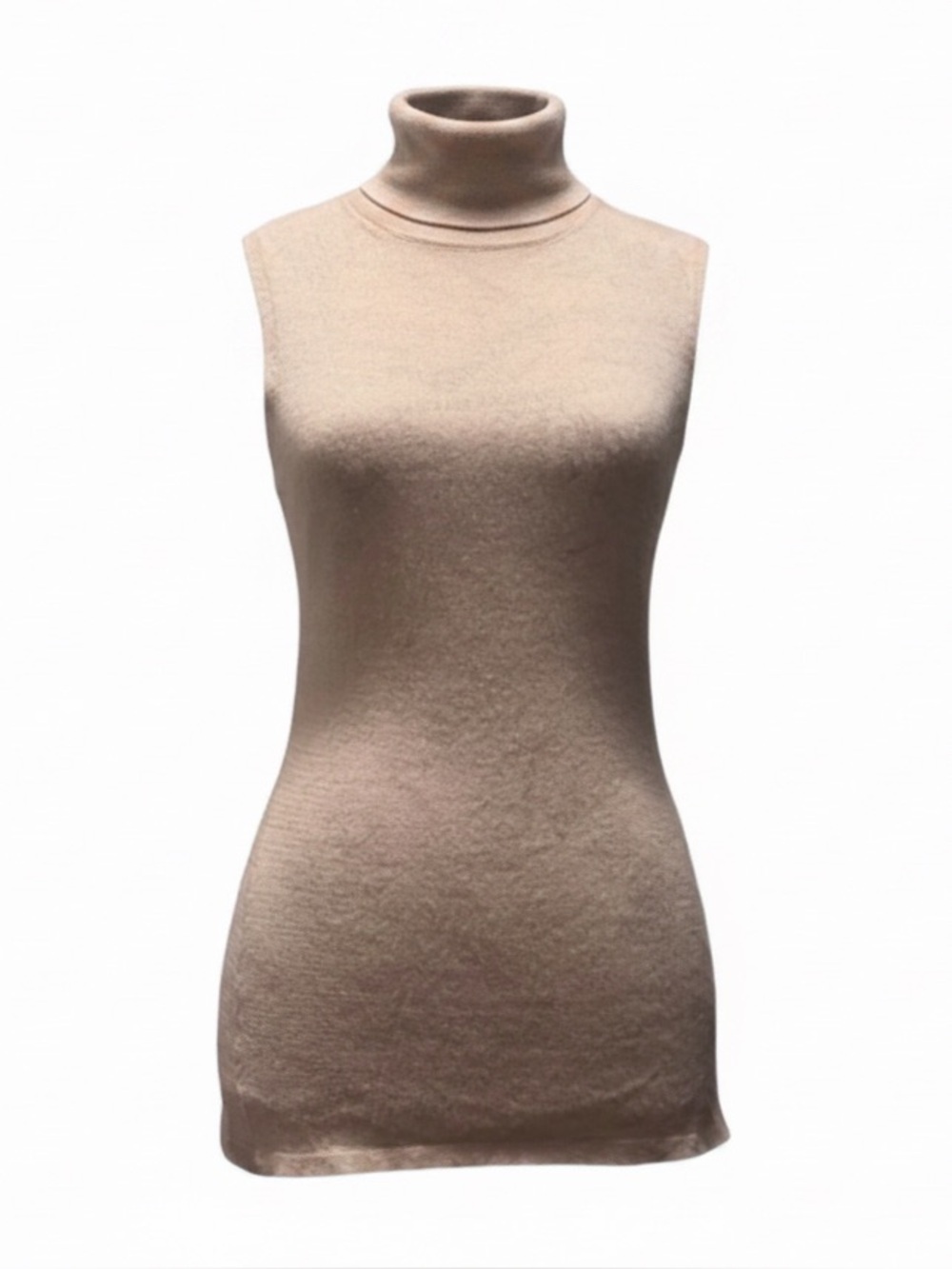 Zenobia Women’s Turtleneck Sweater. Tan. Medium